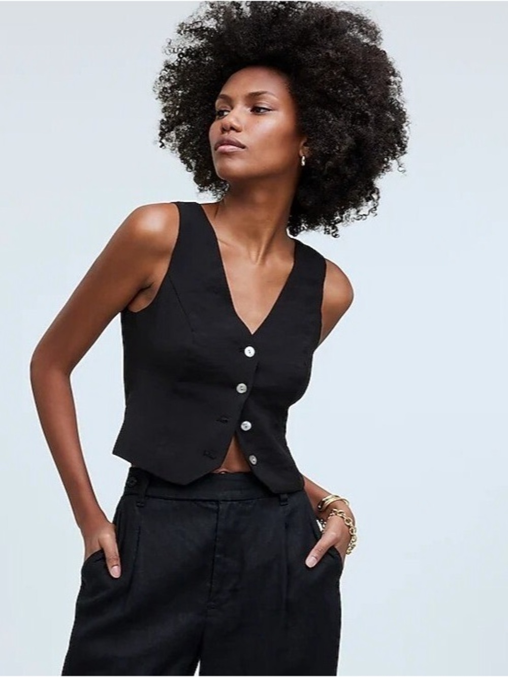 NWT Madewell Katrina Crop Vet Top In Softdrape
